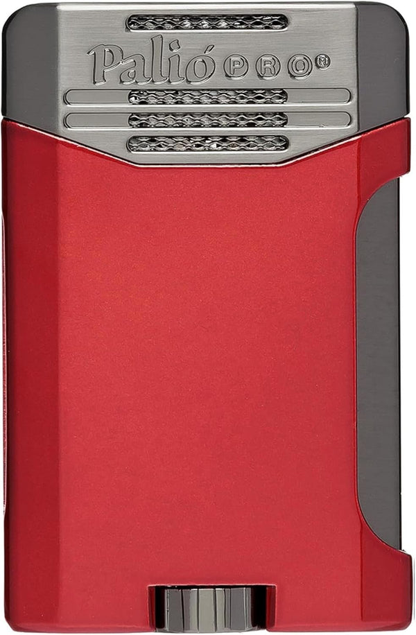 Palio PRO® Antares Doublejet Torch Lighter. Side Squeeze Ignition, Metalic Body, Color Tinted Fuel Window