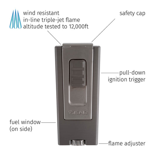 Trezo Triple-jet Butane Lighter - Specs