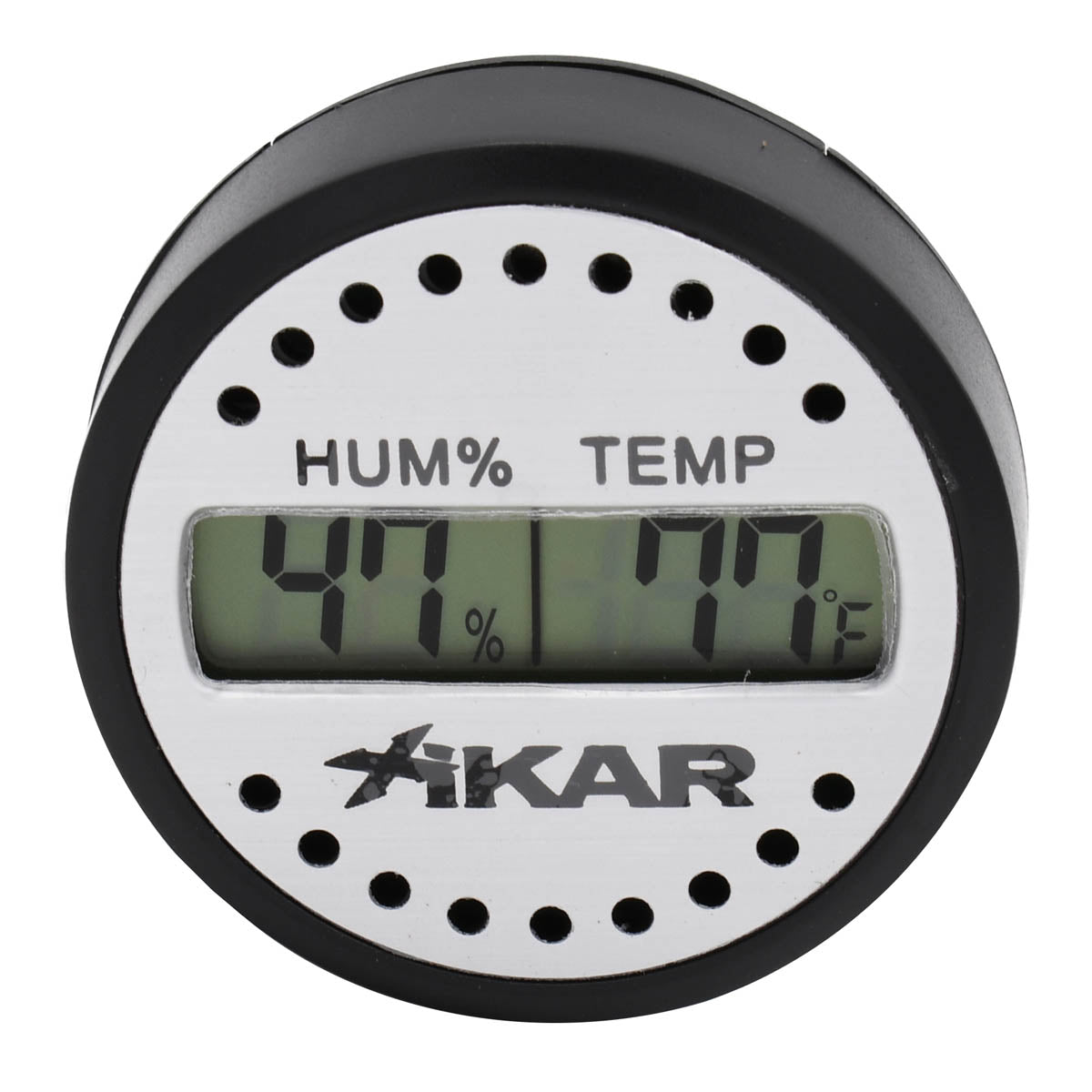 XIKAR 832Xi Digital Cigar Humidor Hygrometer Thermometer Round Black  PuroTemp