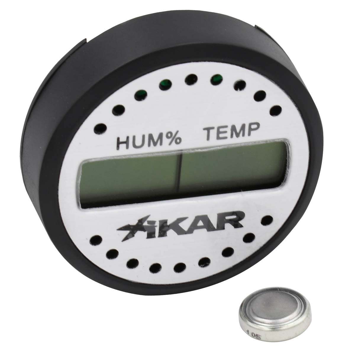 XIKAR 832Xi Digital Cigar Humidor Hygrometer Thermometer Round Black  PuroTemp