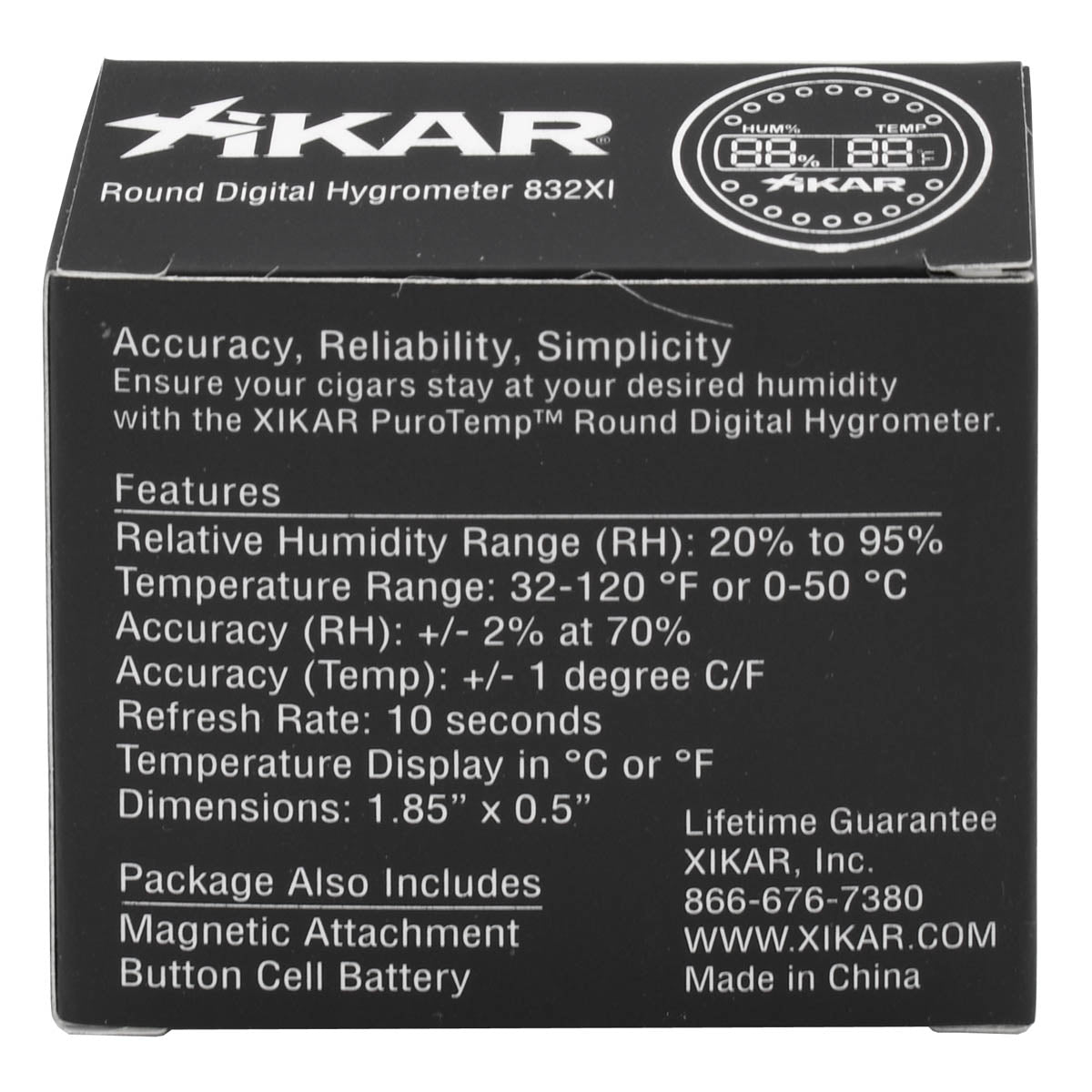 XIKAR® Round Digital Hygrometer